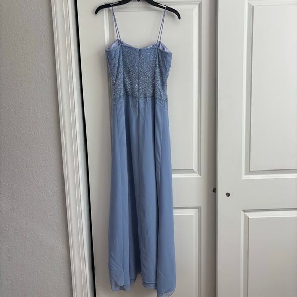 EUC Vintage Showtime Collection Beaded Prom Formal Dress Sz 8 Blue - Picture 2 of 16